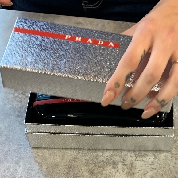 { Prada } Linea Rossa Silver Mirror Aviators - Picture 3 of 6